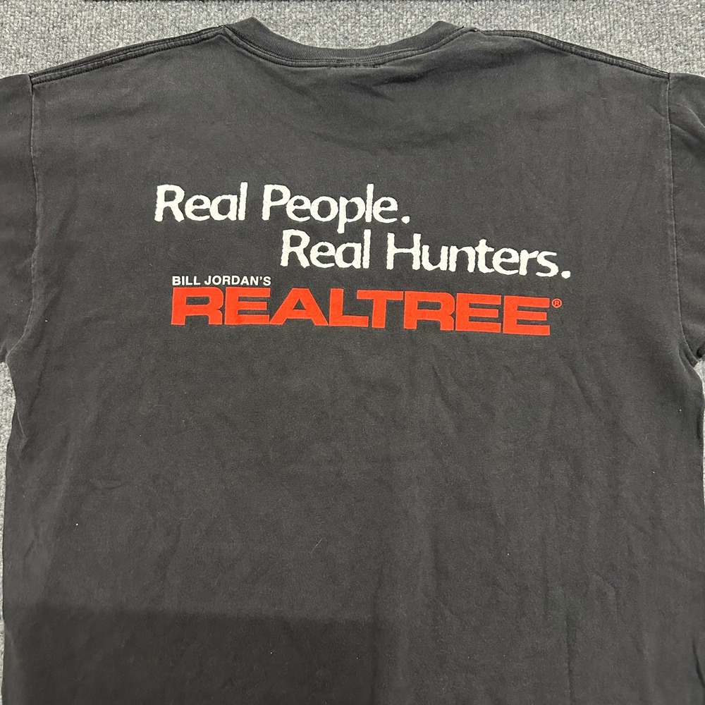 Realtree T-Shirt Mens Size L Black Graphic Real People Real Hunters Short Sleeve